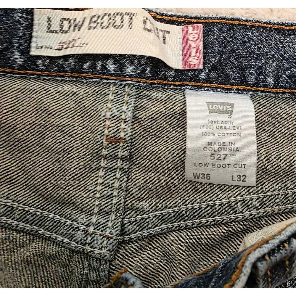 Levi's 527 Men's Jeans Size 38/32 Low Boot Cut Waist Measures 36